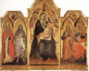 Madonna and Child Enthroned with SS.Paulinus,john the Baptist,Andrew,and Matthew Spinello Aretino